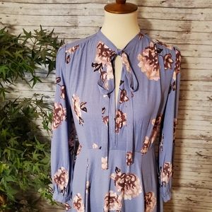 ASTR The Label Periwinkle tie neck dress